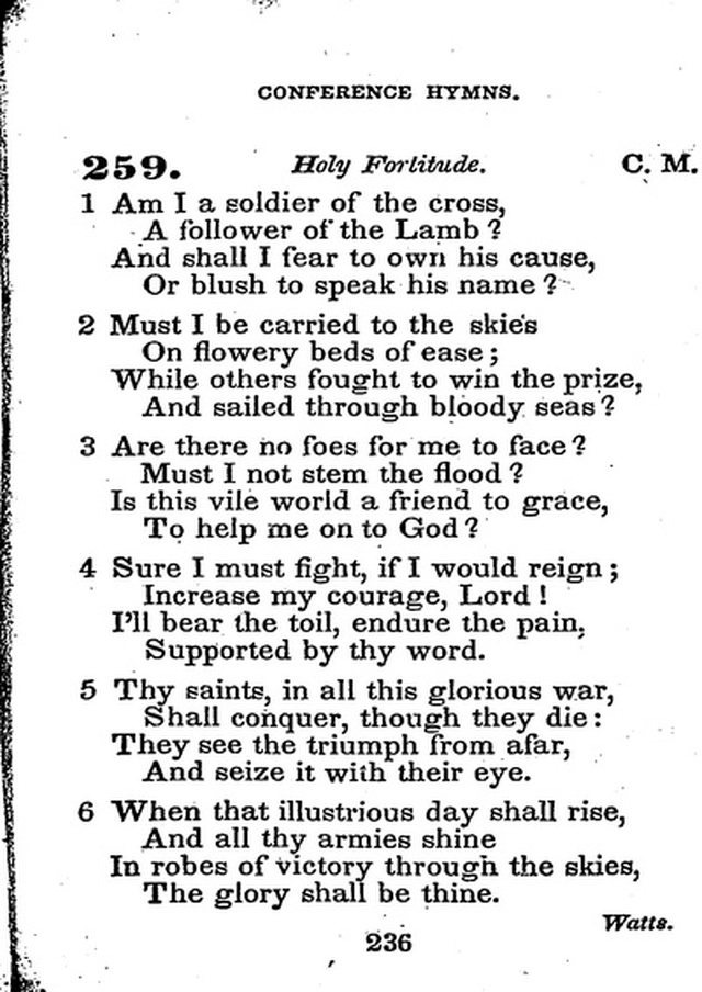 Conference Hymns. a new collection of hymns, designed especially for use in conference and prayer meetings, and family worship. page 250