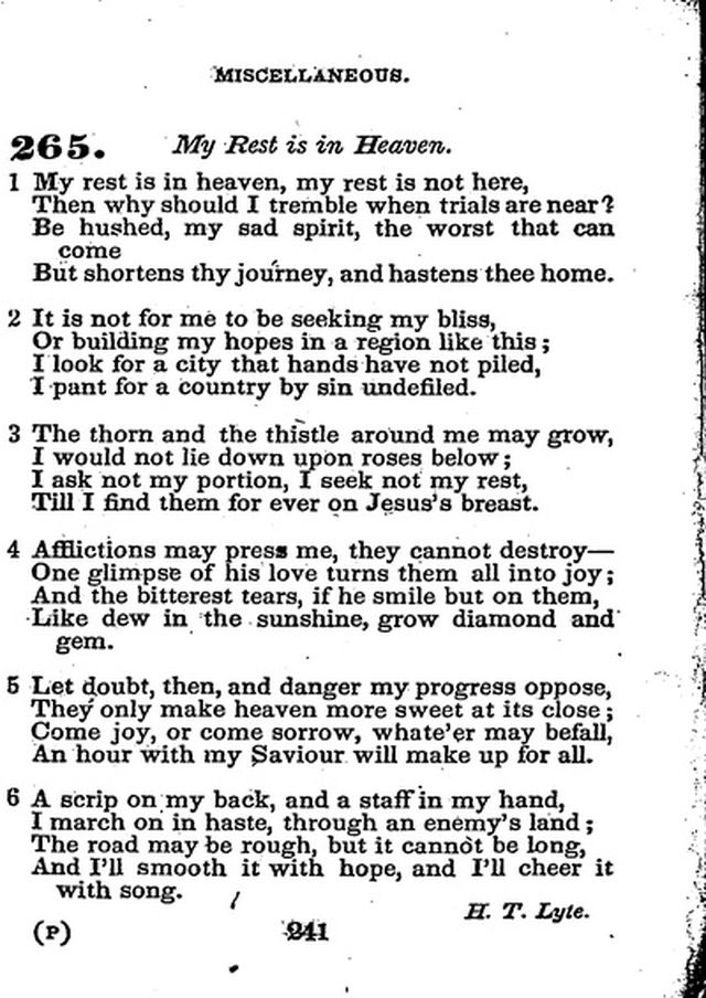 Conference Hymns. a new collection of hymns, designed especially for use in conference and prayer meetings, and family worship. page 255