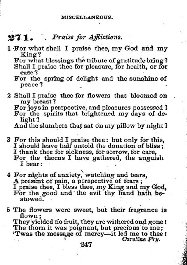 Conference Hymns. a new collection of hymns, designed especially for use in conference and prayer meetings, and family worship. page 261