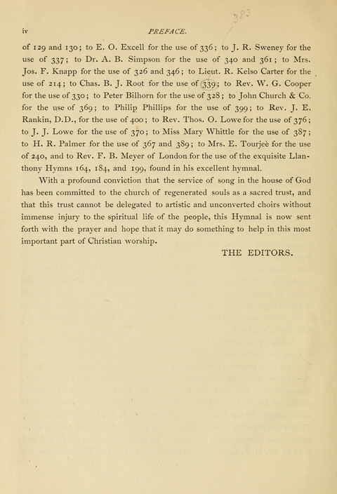 The Coronation Hymnal: a selection of hymns and songs page vii