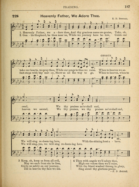 The Canadian Hymnal: a collection of hymns and music for Sunday schools, Epworth leagues, prayer and praise meetings, family circles, etc. (Revised and enlarged) page 187