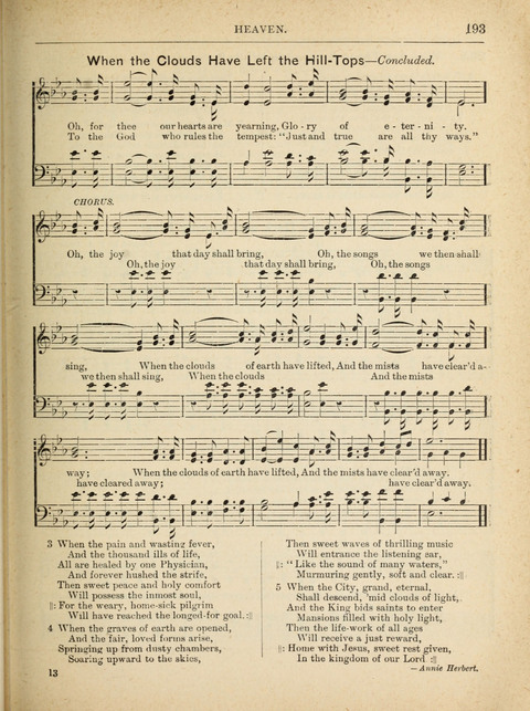 The Canadian Hymnal: a collection of hymns and music for Sunday schools, Epworth leagues, prayer and praise meetings, family circles, etc. (Revised and enlarged) page 193