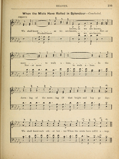 The Canadian Hymnal: a collection of hymns and music for Sunday schools, Epworth leagues, prayer and praise meetings, family circles, etc. (Revised and enlarged) page 199