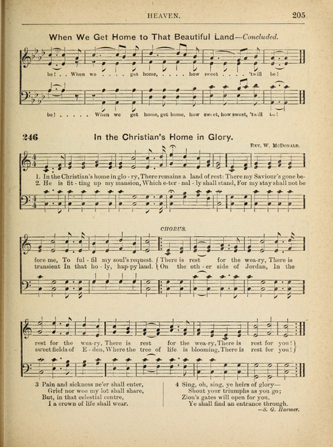 The Canadian Hymnal: a collection of hymns and music for Sunday schools, Epworth leagues, prayer and praise meetings, family circles, etc. (Revised and enlarged) page 205