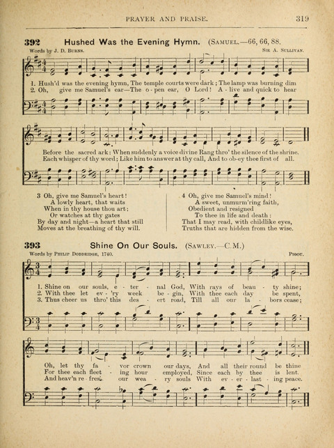 The Canadian Hymnal: a collection of hymns and music for Sunday schools, Epworth leagues, prayer and praise meetings, family circles, etc. (Revised and enlarged) page 319