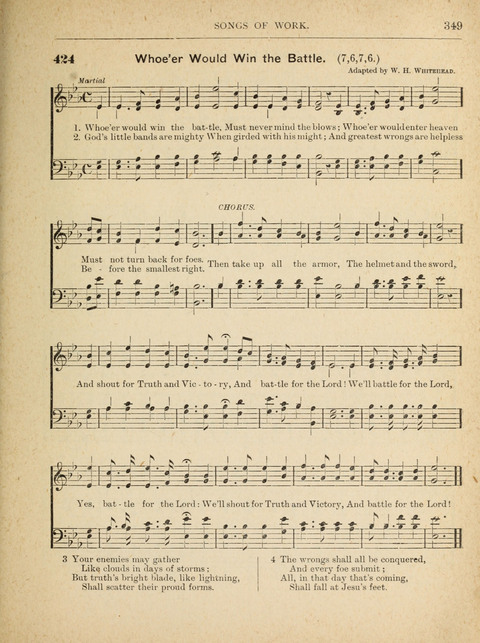 The Canadian Hymnal: a collection of hymns and music for Sunday schools, Epworth leagues, prayer and praise meetings, family circles, etc. (Revised and enlarged) page 349