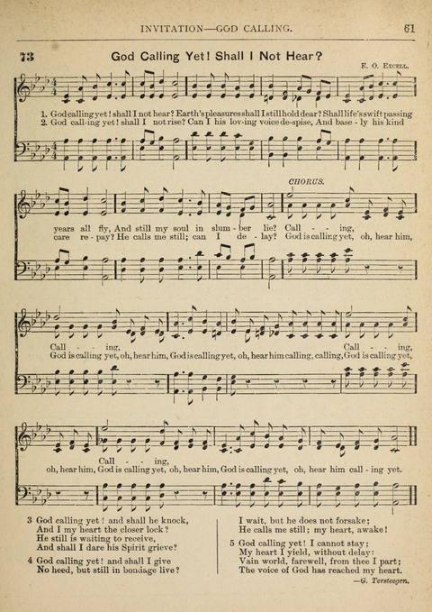 The Canadian Hymnal: a collection of hymns and music for Sunday schools, Epworth leagues, prayer and praise meetings, family circles, etc. (Revised and enlarged) page 61