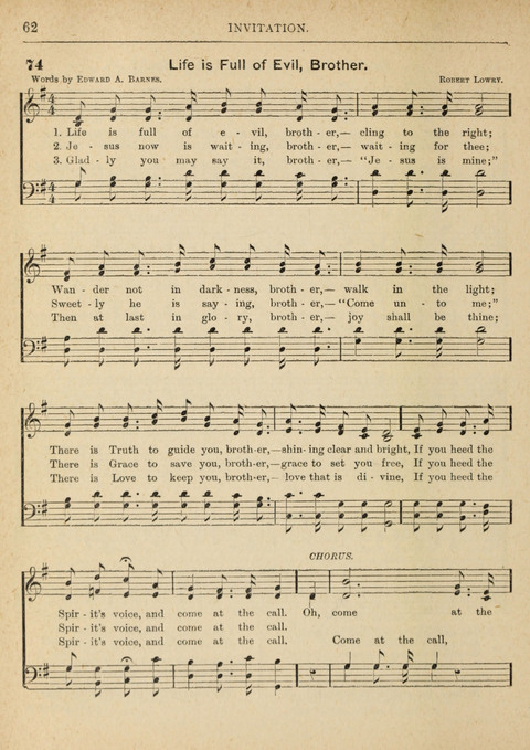 The Canadian Hymnal: a collection of hymns and music for Sunday schools, Epworth leagues, prayer and praise meetings, family circles, etc. (Revised and enlarged) page 62