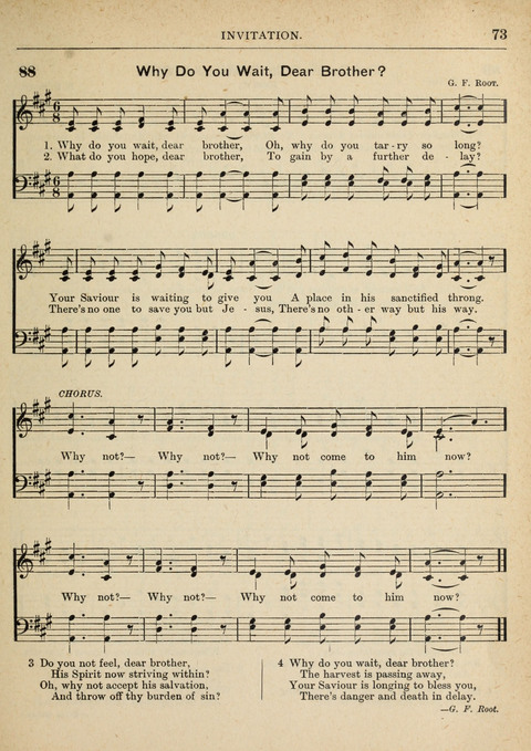 The Canadian Hymnal: a collection of hymns and music for Sunday schools, Epworth leagues, prayer and praise meetings, family circles, etc. (Revised and enlarged) page 73