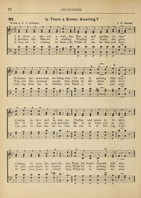 The Canadian Hymnal: a collection of hymns and music for Sunday schools, Epworth leagues, prayer and praise meetings, family circles, etc. (Revised and enlarged) page 78