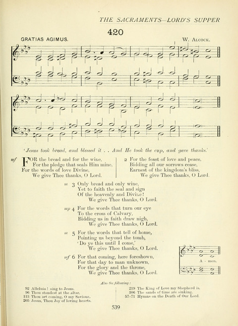 The Church Hymnary page 539