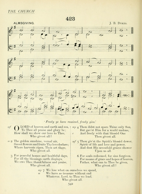 The Church Hymnary page 542