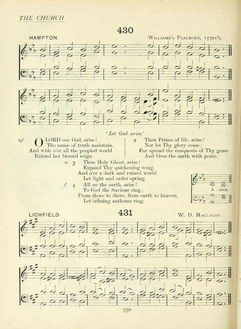 The Church Hymnary page 550