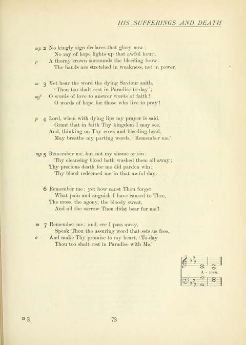 The Church Hymnary page 73