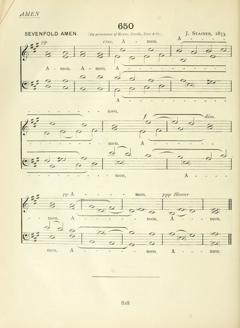 The Church Hymnary page 818