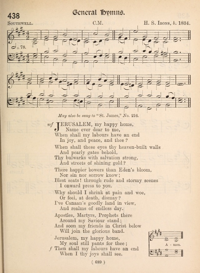 Church Hymns: with tunes (New ed.) page 689