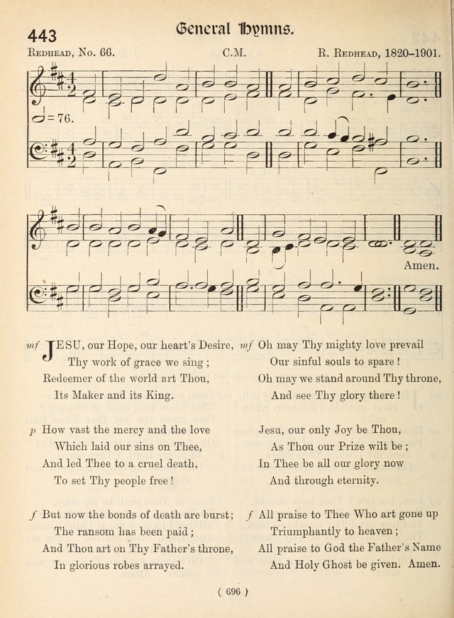 Church Hymns: with tunes (New ed.) page 696