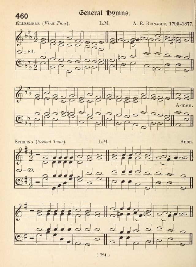 Church Hymns: with tunes (New ed.) page 724