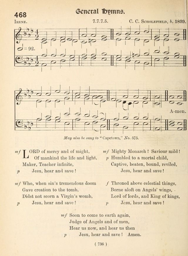 Church Hymns: with tunes (New ed.) page 736