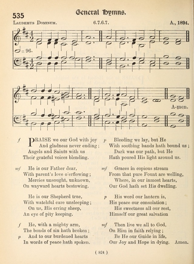 Church Hymns: with tunes (New ed.) page 824