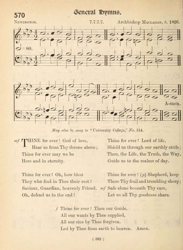 Church Hymns: with tunes (New ed.) page 882