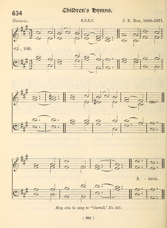 Church Hymns: with tunes (New ed.) page 964