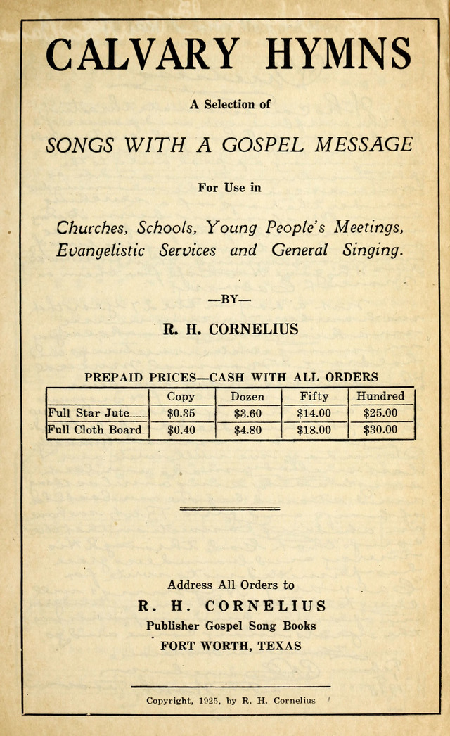 Calvary Hymns page ii