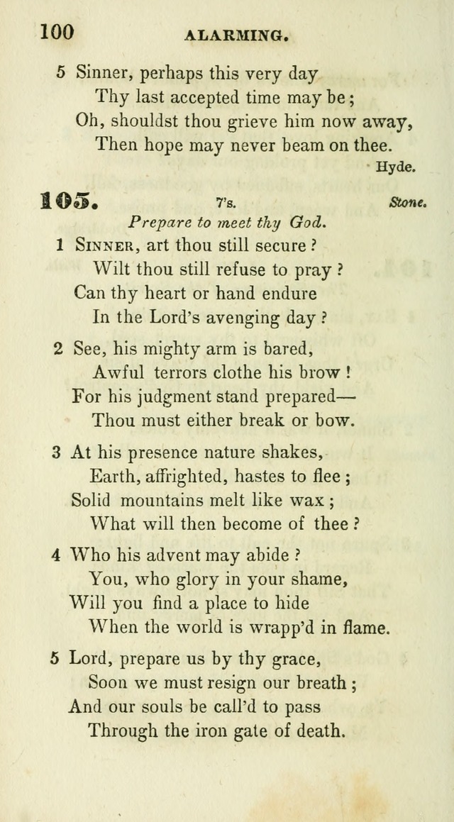 Conference Hymns : adapted to religious conferences, and meetings for prayer, to which is added a selection of the most favorite melodies in common use page 100