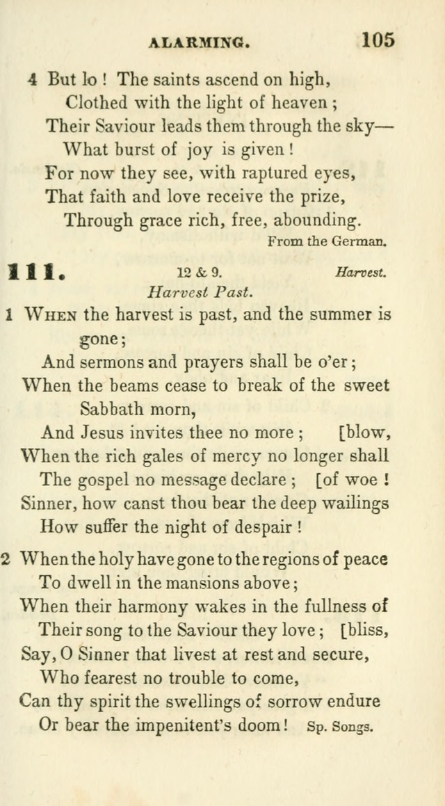 Conference Hymns : adapted to religious conferences, and meetings for prayer, to which is added a selection of the most favorite melodies in common use page 105