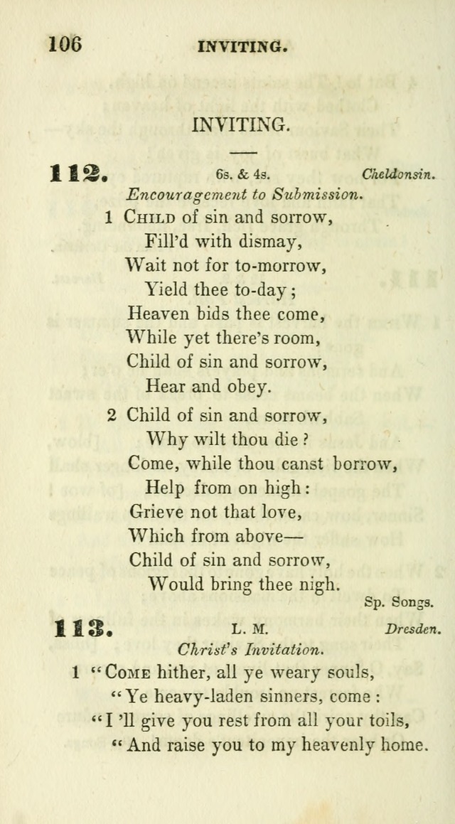 Conference Hymns : adapted to religious conferences, and meetings for prayer, to which is added a selection of the most favorite melodies in common use page 106