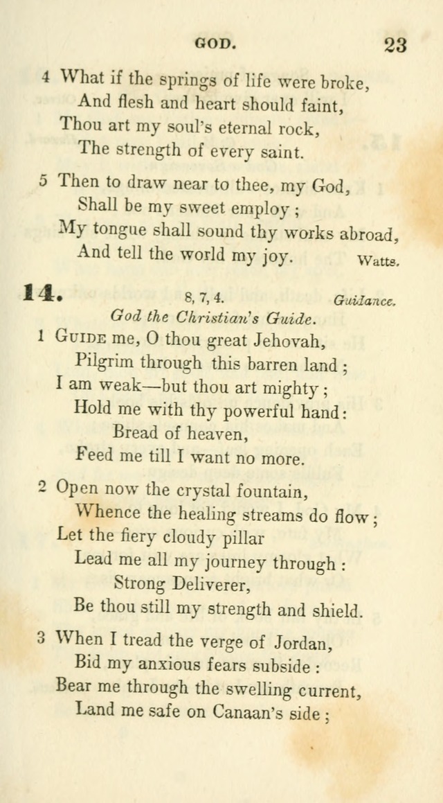 Conference Hymns : adapted to religious conferences, and meetings for prayer, to which is added a selection of the most favorite melodies in common use page 23