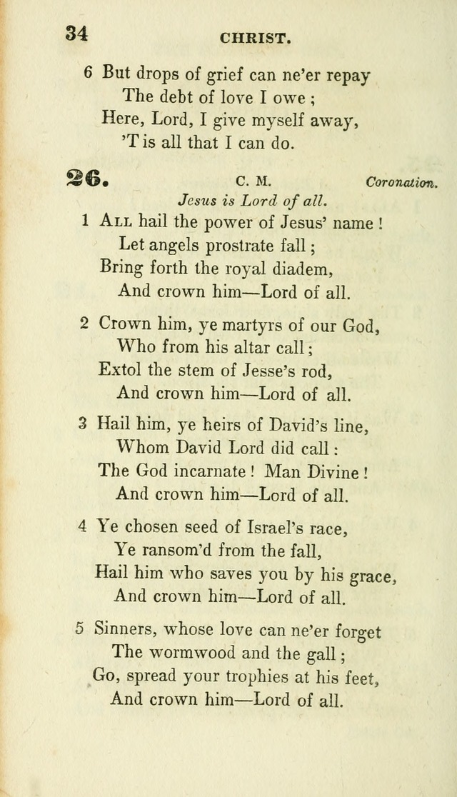 Conference Hymns : adapted to religious conferences, and meetings for prayer, to which is added a selection of the most favorite melodies in common use page 34