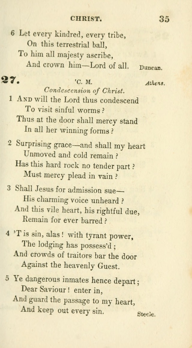 Conference Hymns : adapted to religious conferences, and meetings for prayer, to which is added a selection of the most favorite melodies in common use page 35