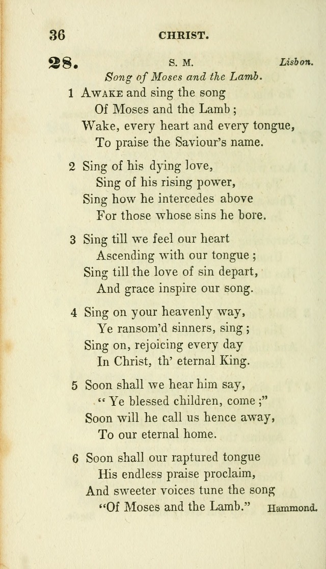 Conference Hymns : adapted to religious conferences, and meetings for prayer, to which is added a selection of the most favorite melodies in common use page 36