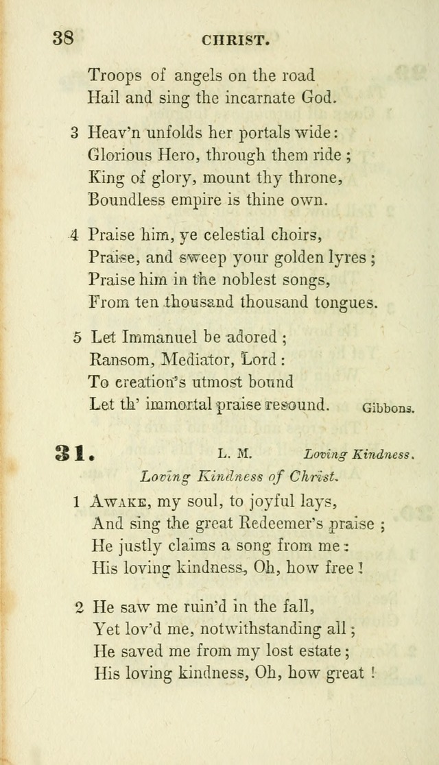 Conference Hymns : adapted to religious conferences, and meetings for prayer, to which is added a selection of the most favorite melodies in common use page 38