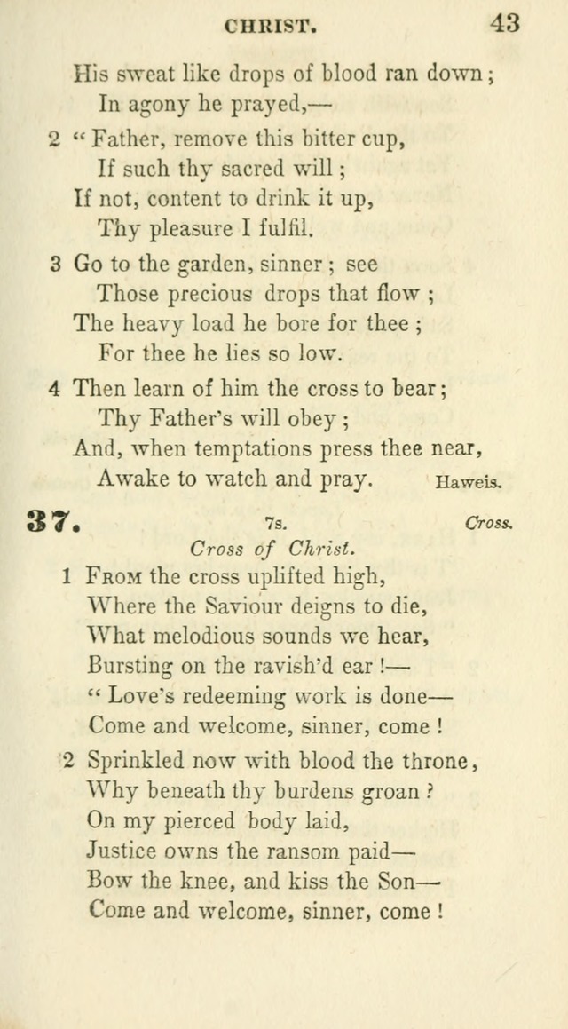 Conference Hymns : adapted to religious conferences, and meetings for prayer, to which is added a selection of the most favorite melodies in common use page 43