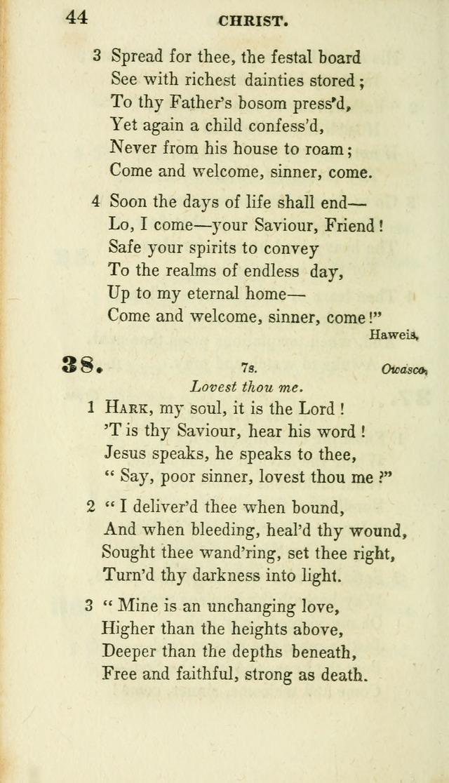 Conference Hymns : adapted to religious conferences, and meetings for prayer, to which is added a selection of the most favorite melodies in common use page 44