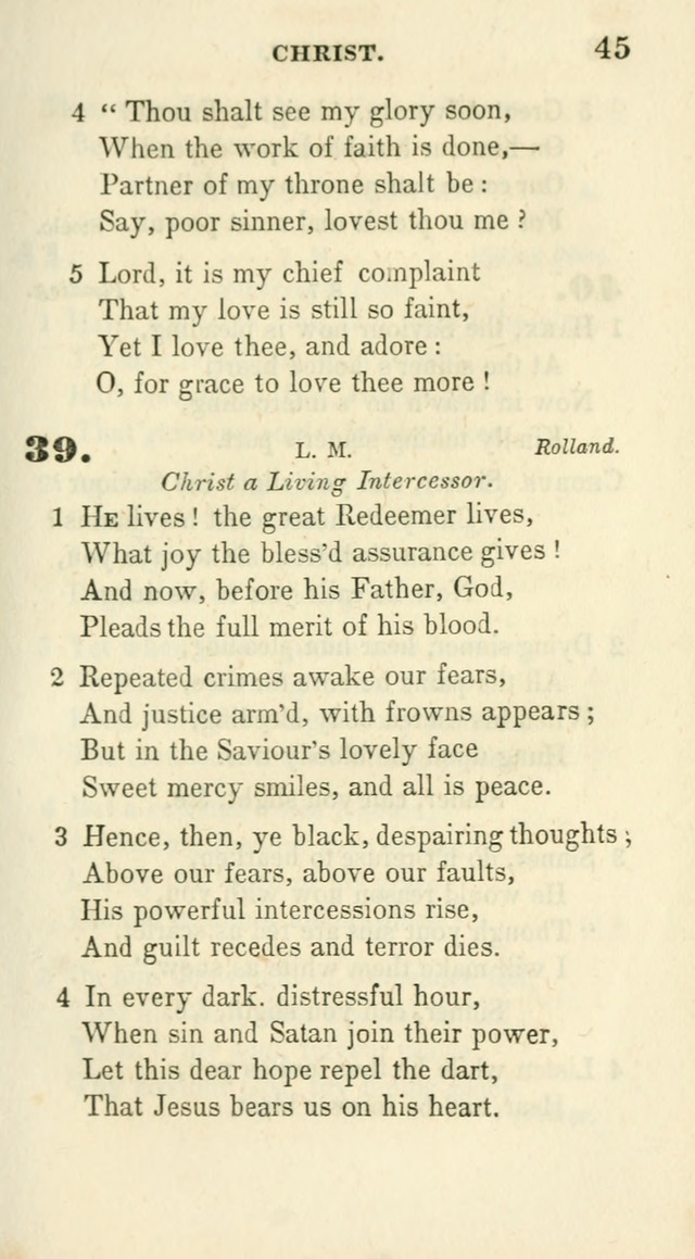 Conference Hymns : adapted to religious conferences, and meetings for prayer, to which is added a selection of the most favorite melodies in common use page 45