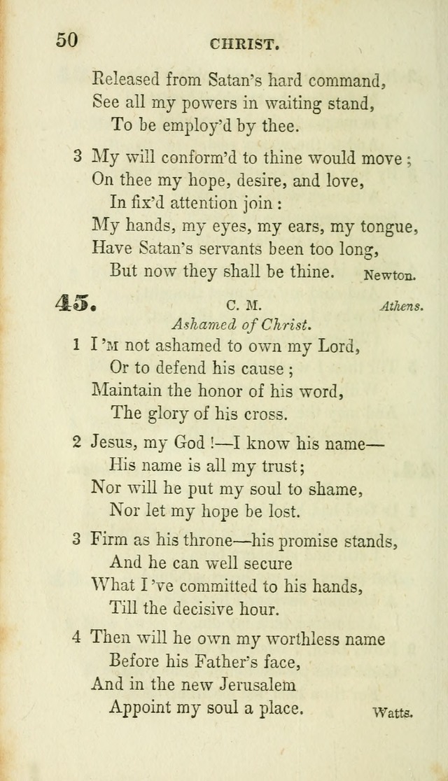 Conference Hymns : adapted to religious conferences, and meetings for prayer, to which is added a selection of the most favorite melodies in common use page 50