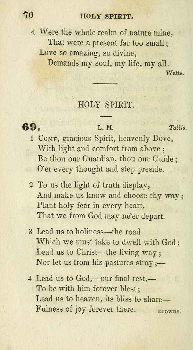 Conference Hymns : adapted to religious conferences, and meetings for prayer, to which is added a selection of the most favorite melodies in common use page 70