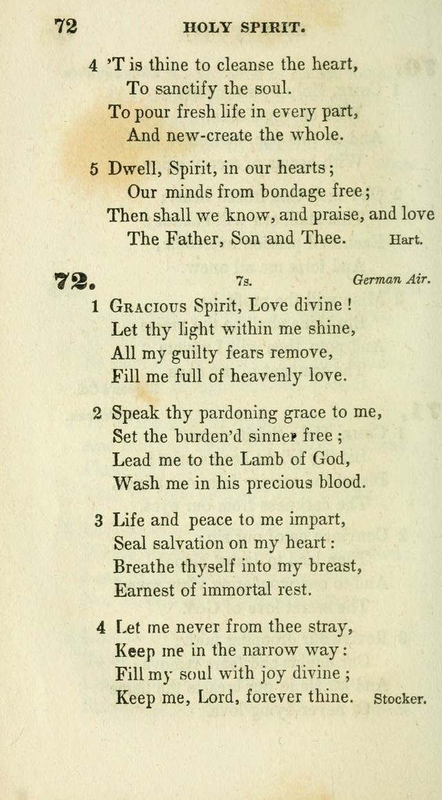 Conference Hymns : adapted to religious conferences, and meetings for prayer, to which is added a selection of the most favorite melodies in common use page 72