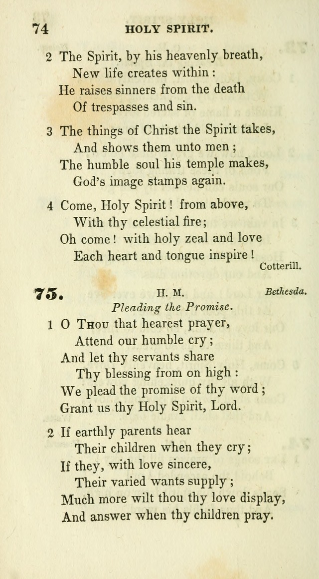 Conference Hymns : adapted to religious conferences, and meetings for prayer, to which is added a selection of the most favorite melodies in common use page 74