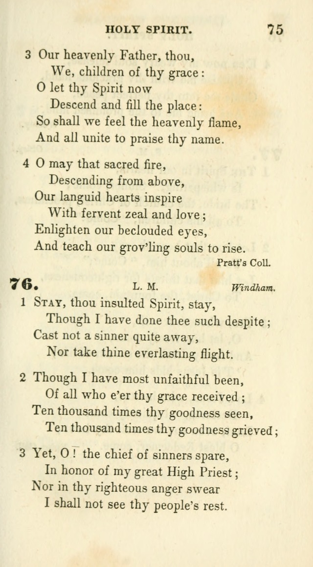 Conference Hymns : adapted to religious conferences, and meetings for prayer, to which is added a selection of the most favorite melodies in common use page 75