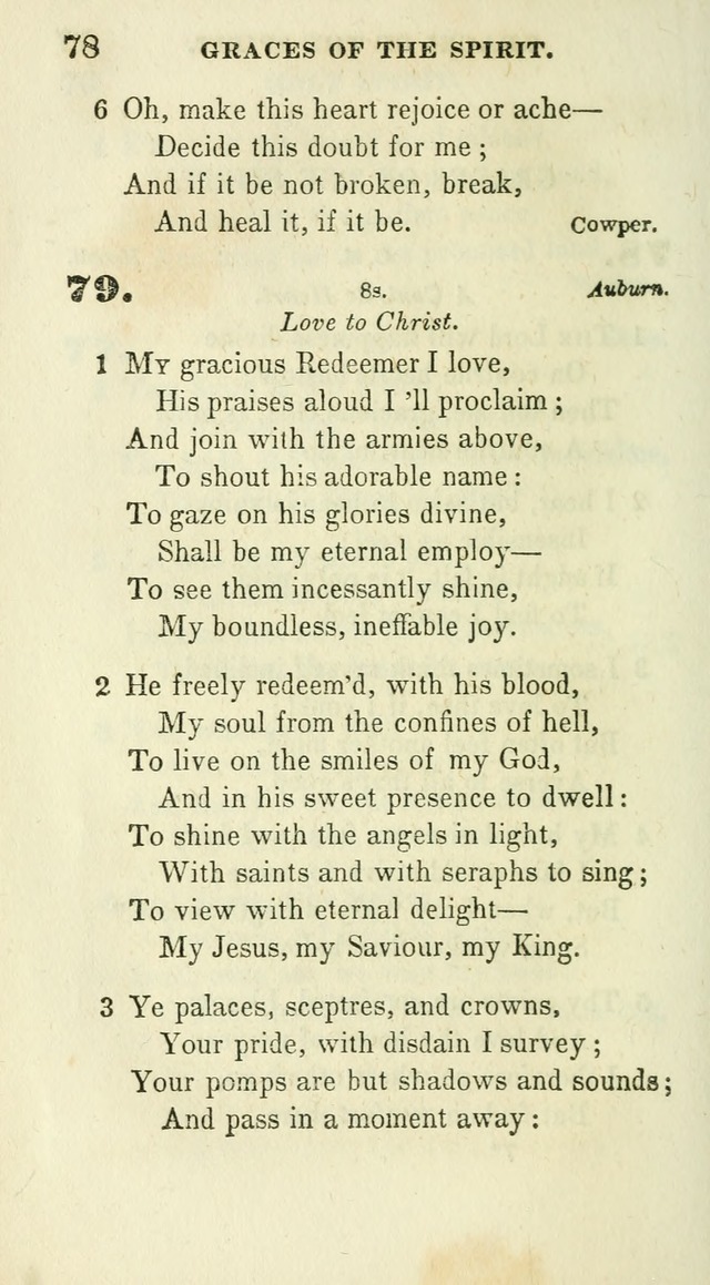 Conference Hymns : adapted to religious conferences, and meetings for prayer, to which is added a selection of the most favorite melodies in common use page 78