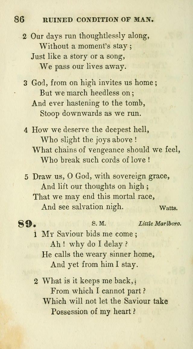 Conference Hymns : adapted to religious conferences, and meetings for prayer, to which is added a selection of the most favorite melodies in common use page 86