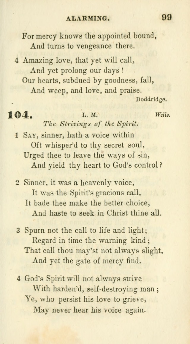 Conference Hymns : adapted to religious conferences, and meetings for prayer, to which is added a selection of the most favorite melodies in common use page 99