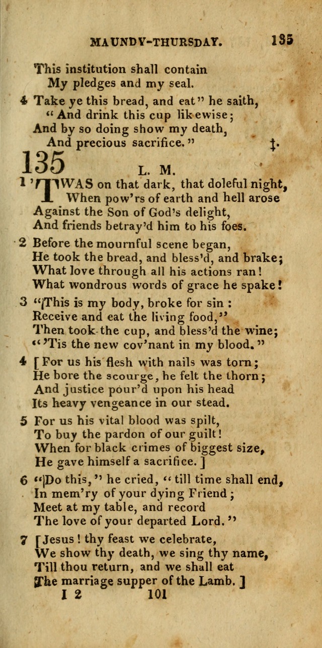 Church Hymn Book; consisting of hymns and psalms, original and selected. adapted to public worship and many other occasions. 2nd ed. page 101