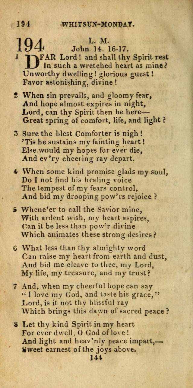 Church Hymn Book; consisting of hymns and psalms, original and selected. adapted to public worship and many other occasions. 2nd ed. page 142