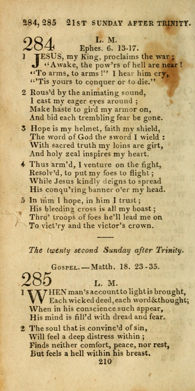 Church Hymn Book; consisting of hymns and psalms, original and selected. adapted to public worship and many other occasions. 2nd ed. page 208