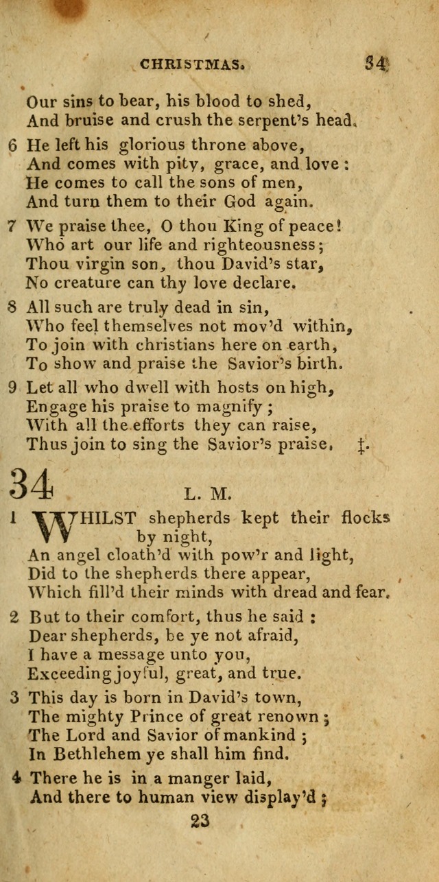 Church Hymn Book; consisting of hymns and psalms, original and selected. adapted to public worship and many other occasions. 2nd ed. page 23